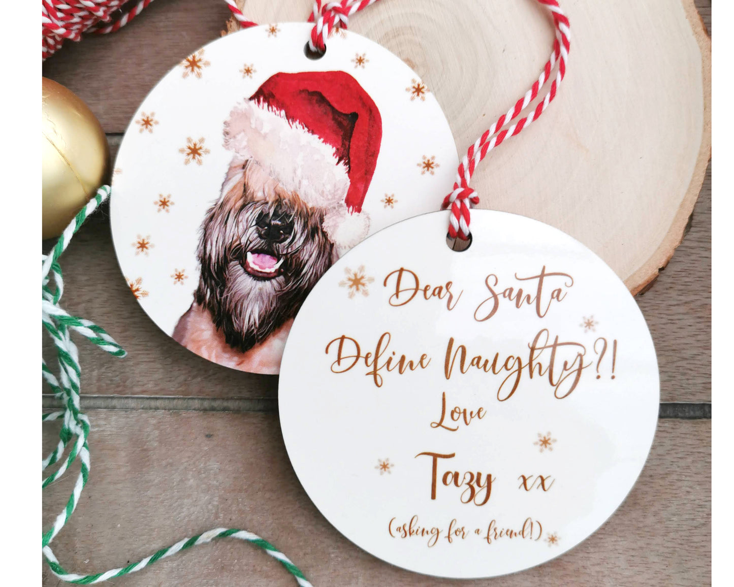 Personalised Define Naughty Tree Decoration
