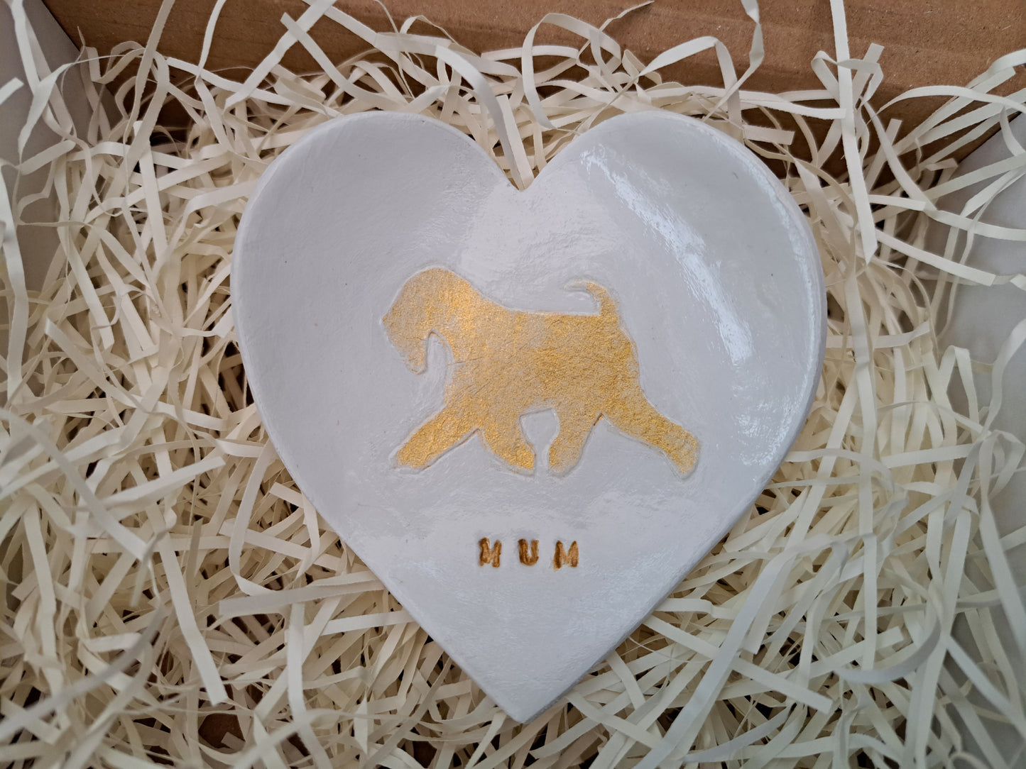 Running Wheaten Mum Heart Trinket Dish