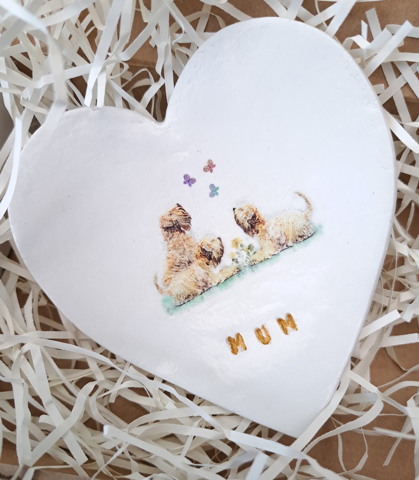For Mum Wheatens & Butterflies Heart Trinket Dish