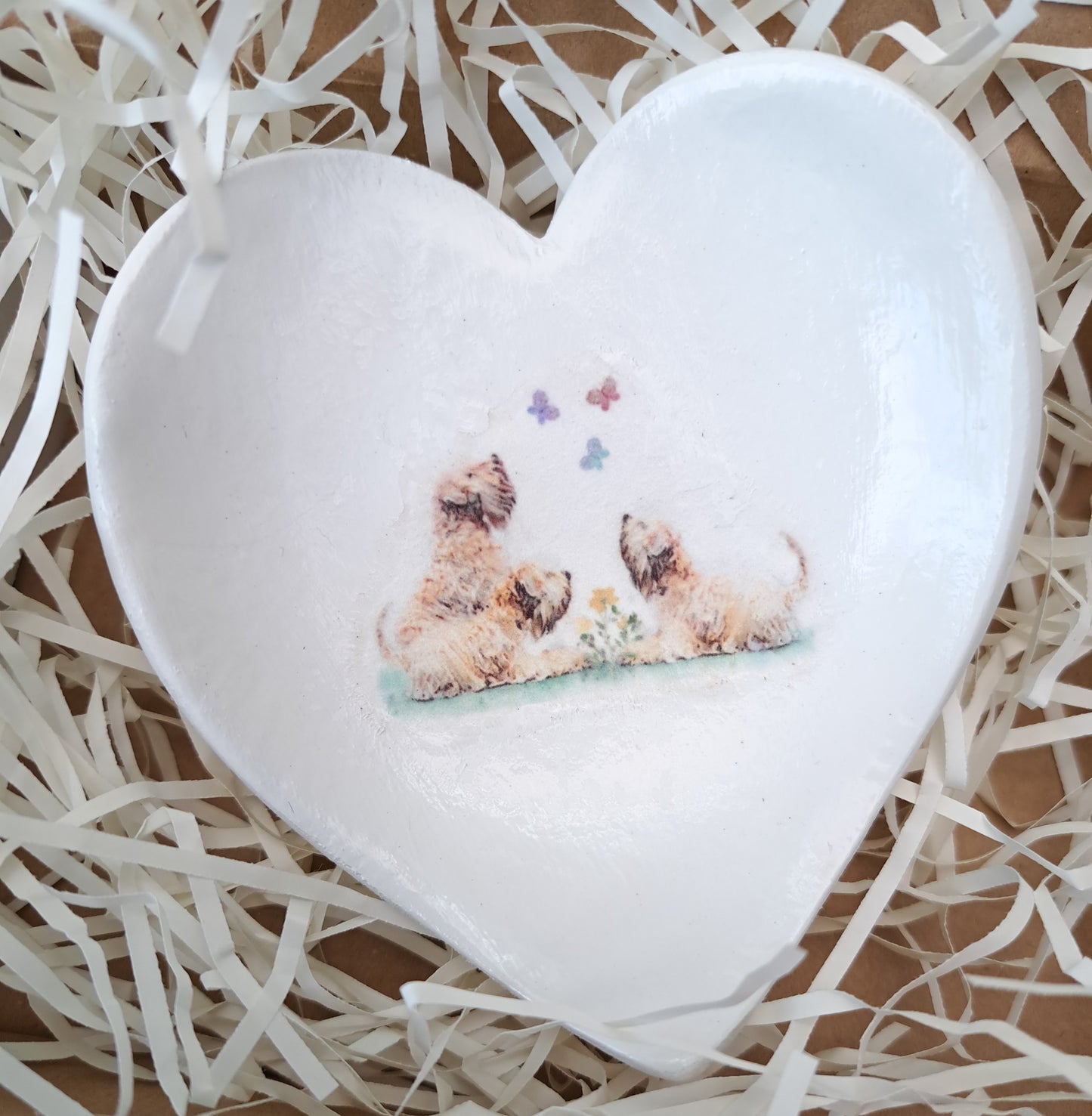 Wheatens & Butterflies Heart Trinket Dish