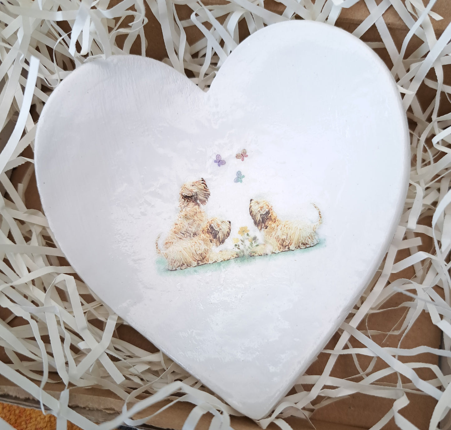 Wheatens & Butterflies Heart Trinket Dish