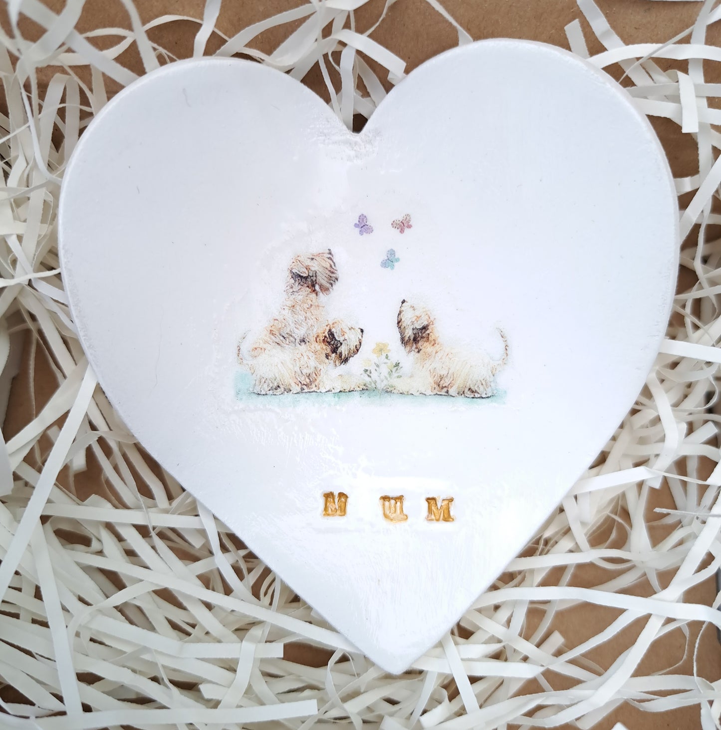 Wheatens & Butterflies For Mum Heart Trinket Dish