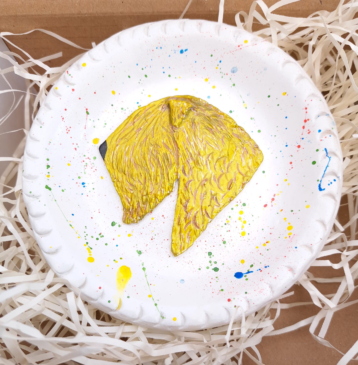 Wheaten Head Study Paint Splatter Trinket Dish