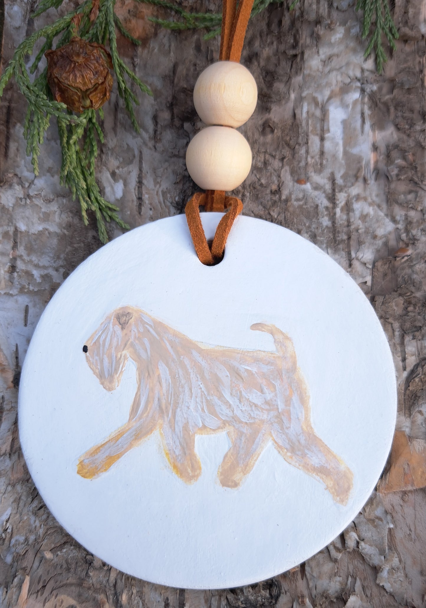 Wheaten Terrier Clay & Natural Bead Diffuser