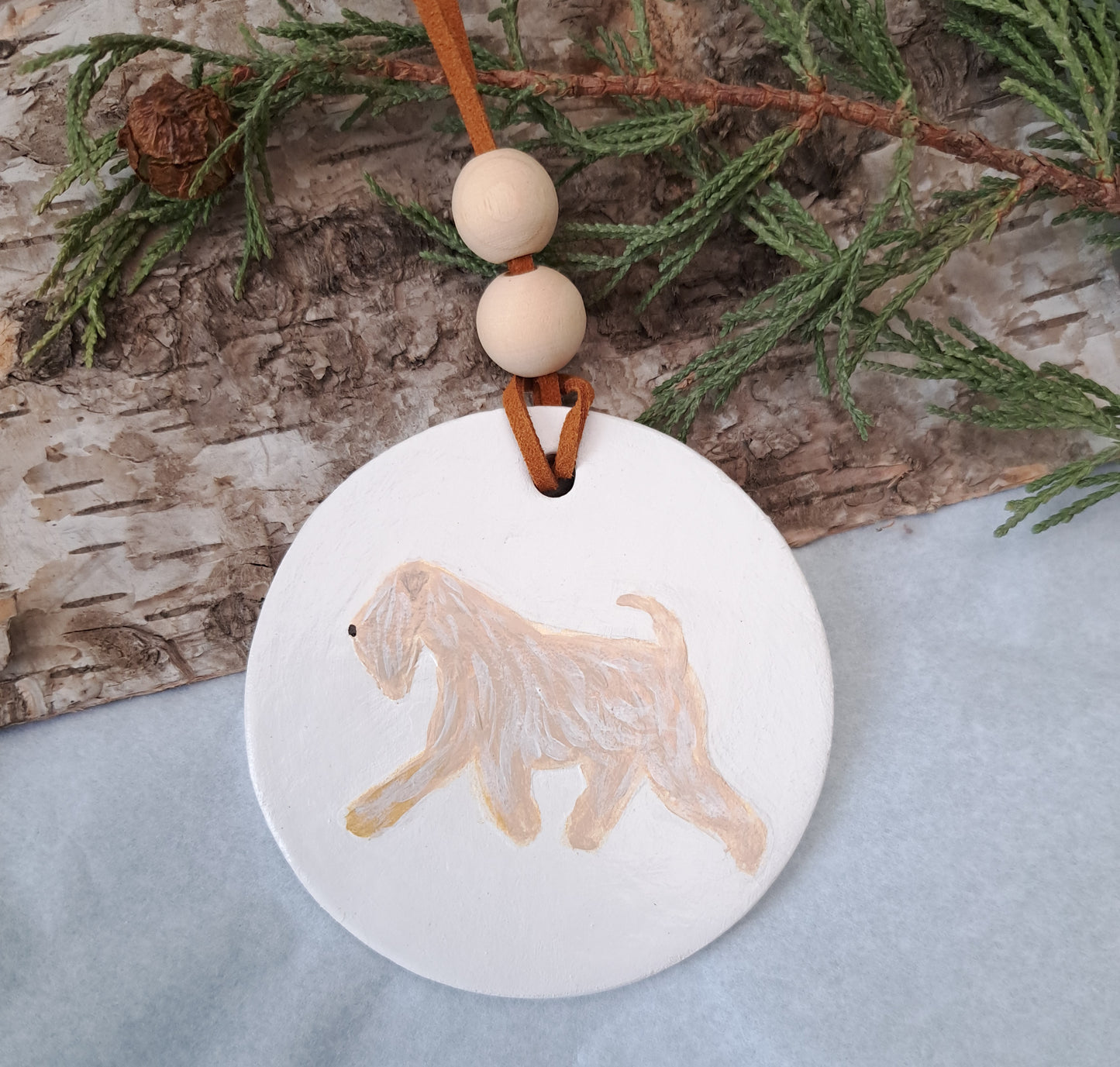 Wheaten Terrier Clay & Natural Bead Diffuser