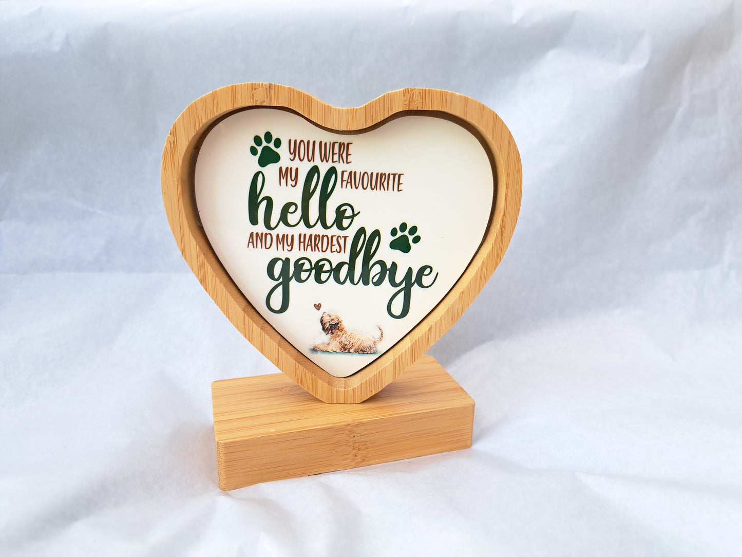 Soft Coated Wheaten Terrier Bamboo Hardest Goodbye Memory Heart