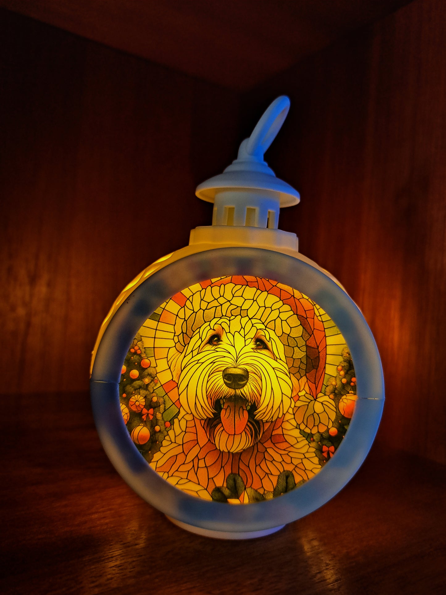 Wheaten Terrier White Lantern Light