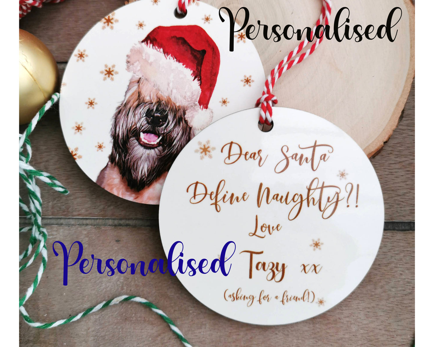 Personalised Define Naughty Tree Decoration