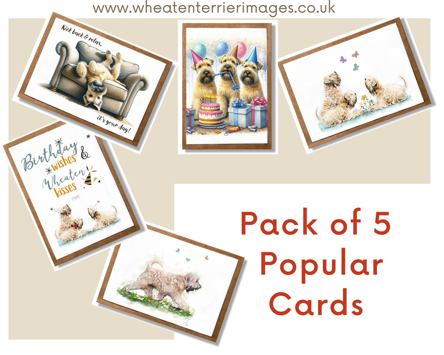 Soft Coated Wheaten Terrier Cards Pack of 5