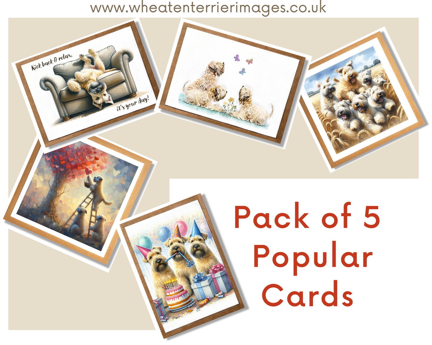 Wheaten Terrier Cards Pack of 5
