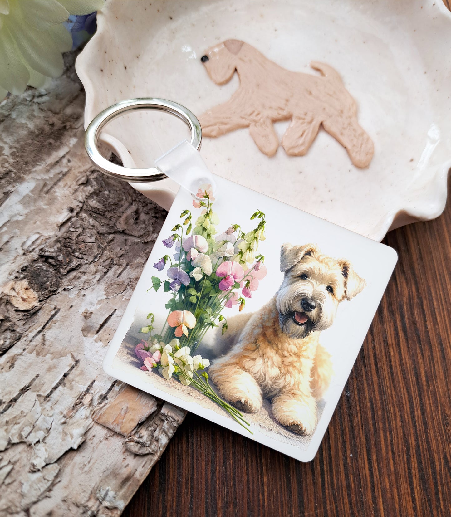Birth Flower April Keyring