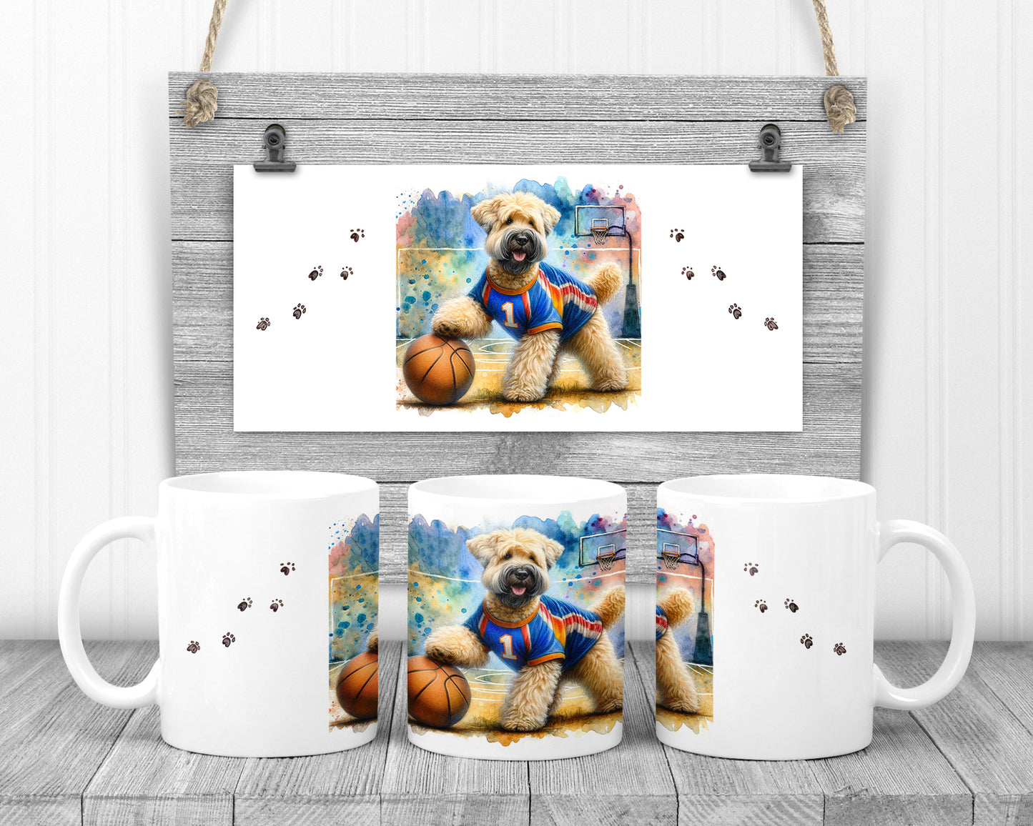 wheaten terrier basketball mug