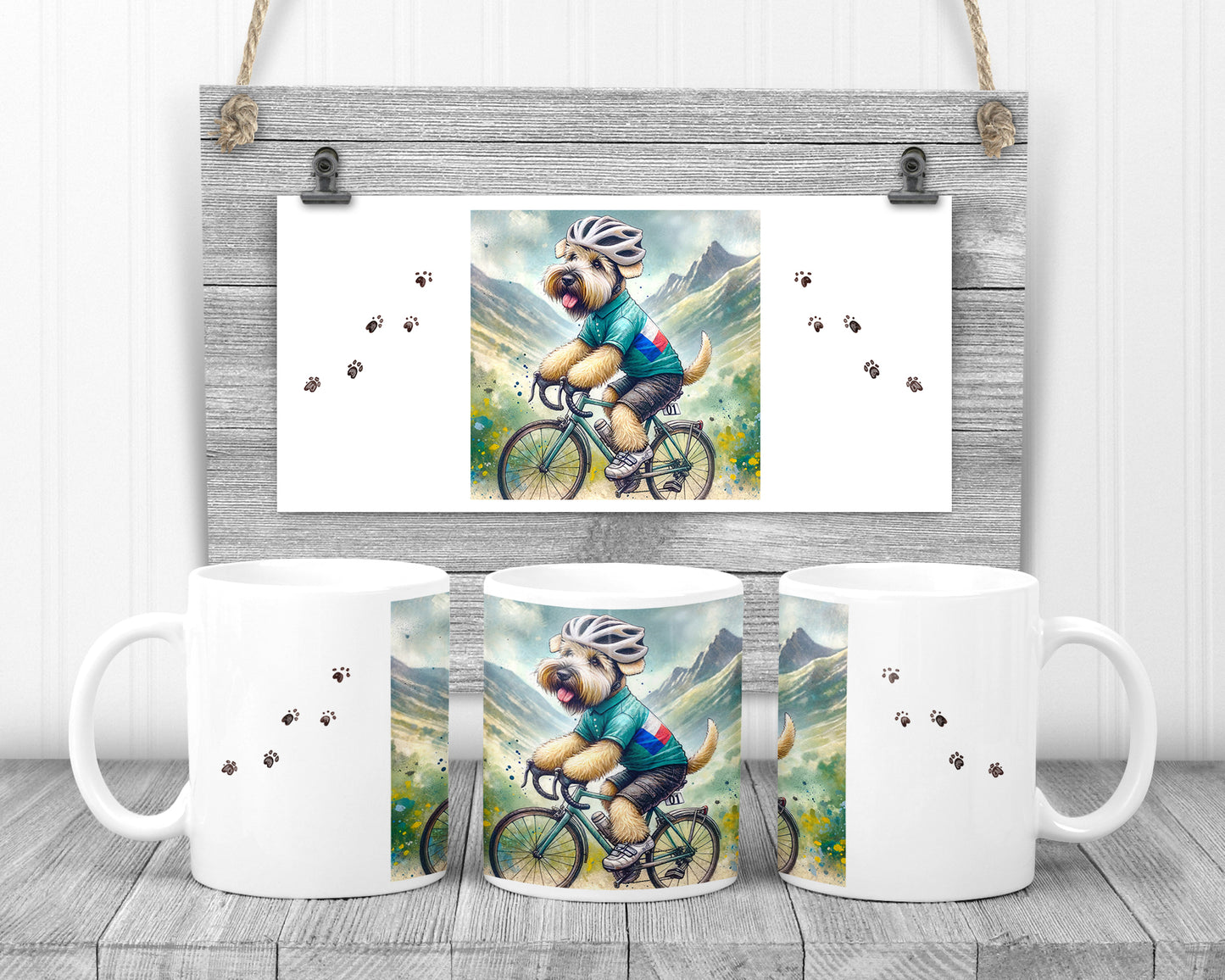 wheaten terrier cycling mug