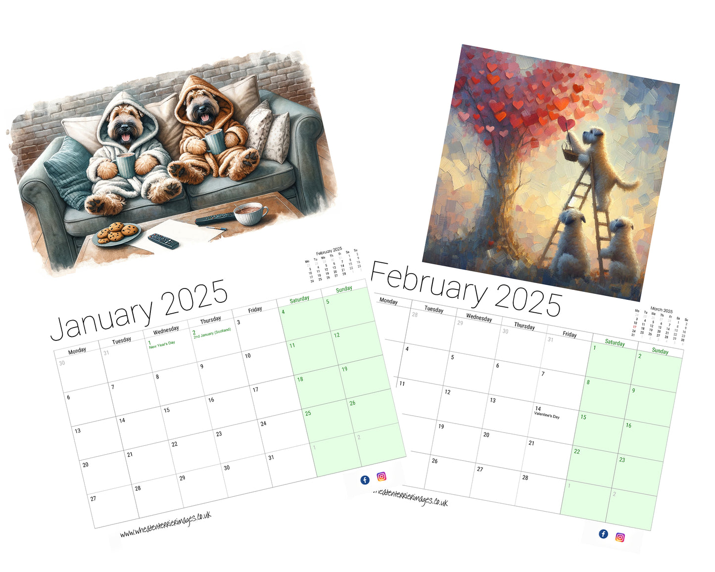 Soft Coated Wheaten Terrier Calendar 2025