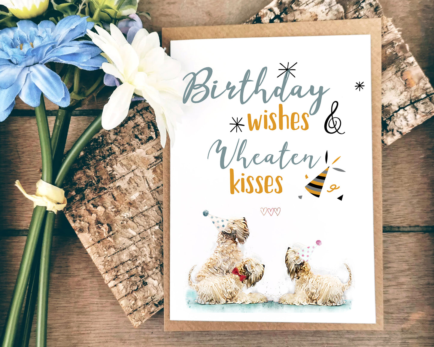 Birthday Wishes & Wheaten Kisses Card