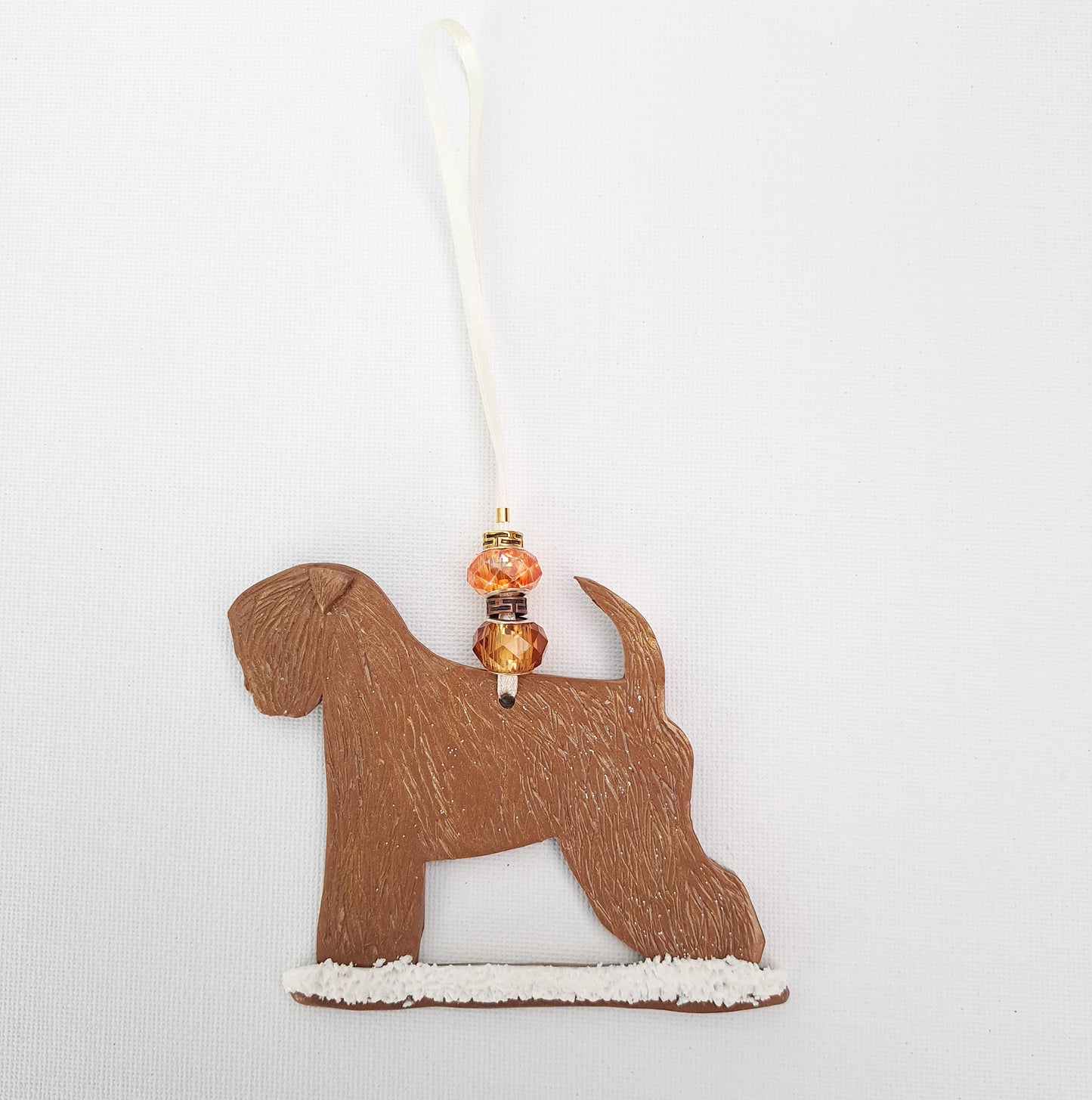 Bronze Wheaten In Snow Tree Decoration