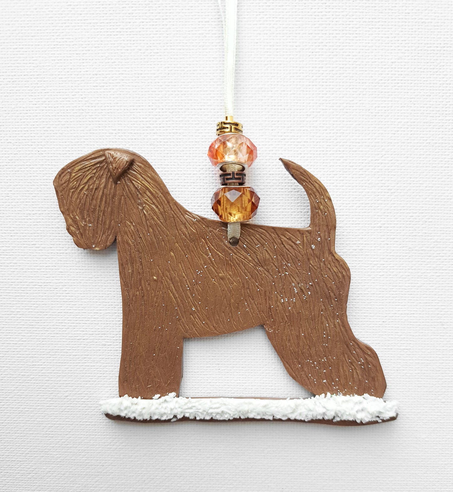 Bronze Wheaten In Snow Tree Decoration