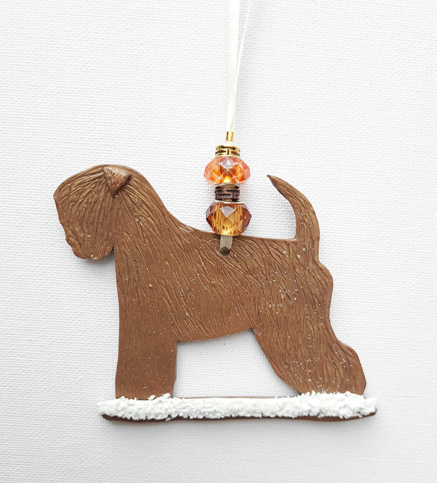 Bronze Wheaten In Snow Tree Decoration