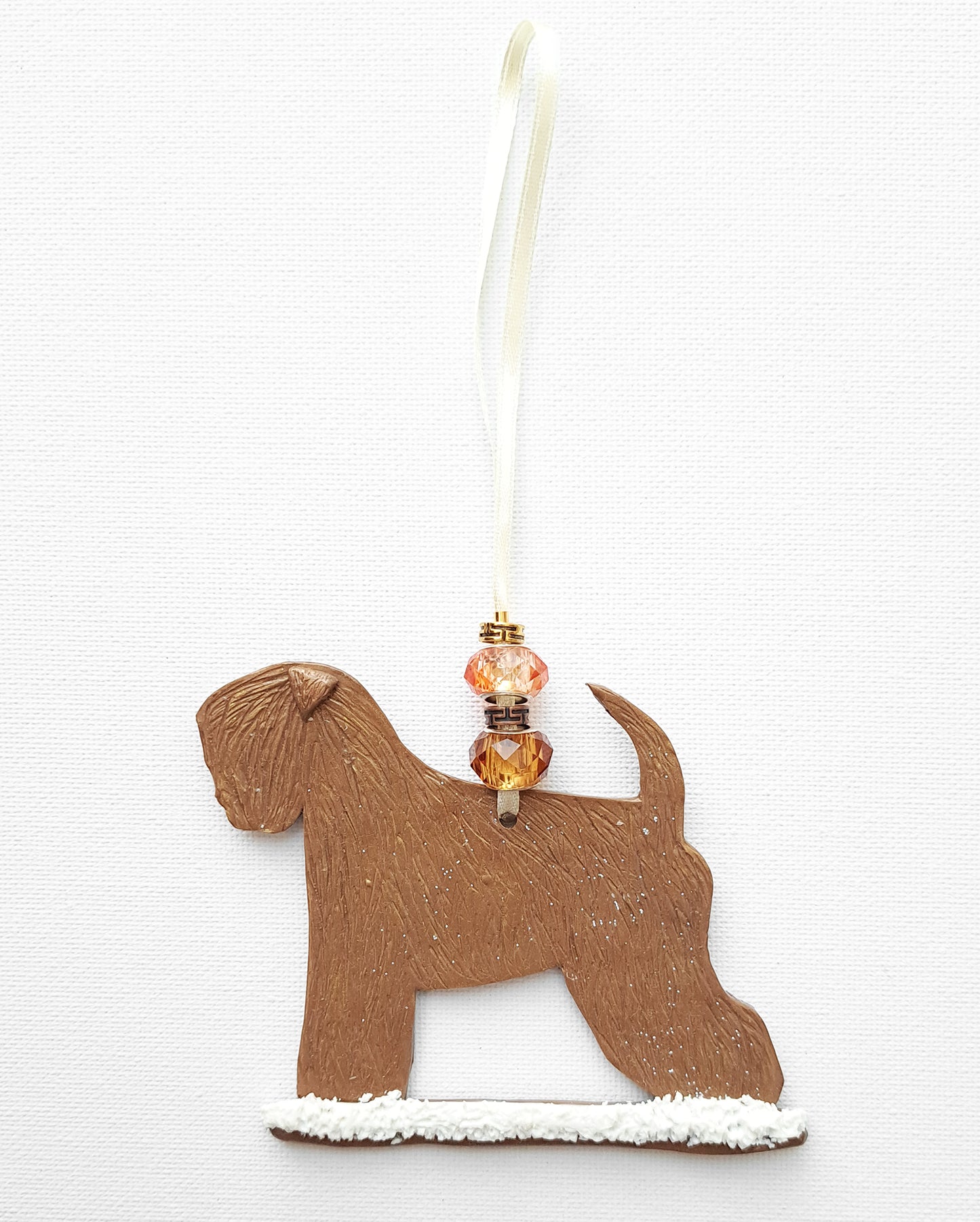 Bronze Wheaten In Snow Tree Decoration