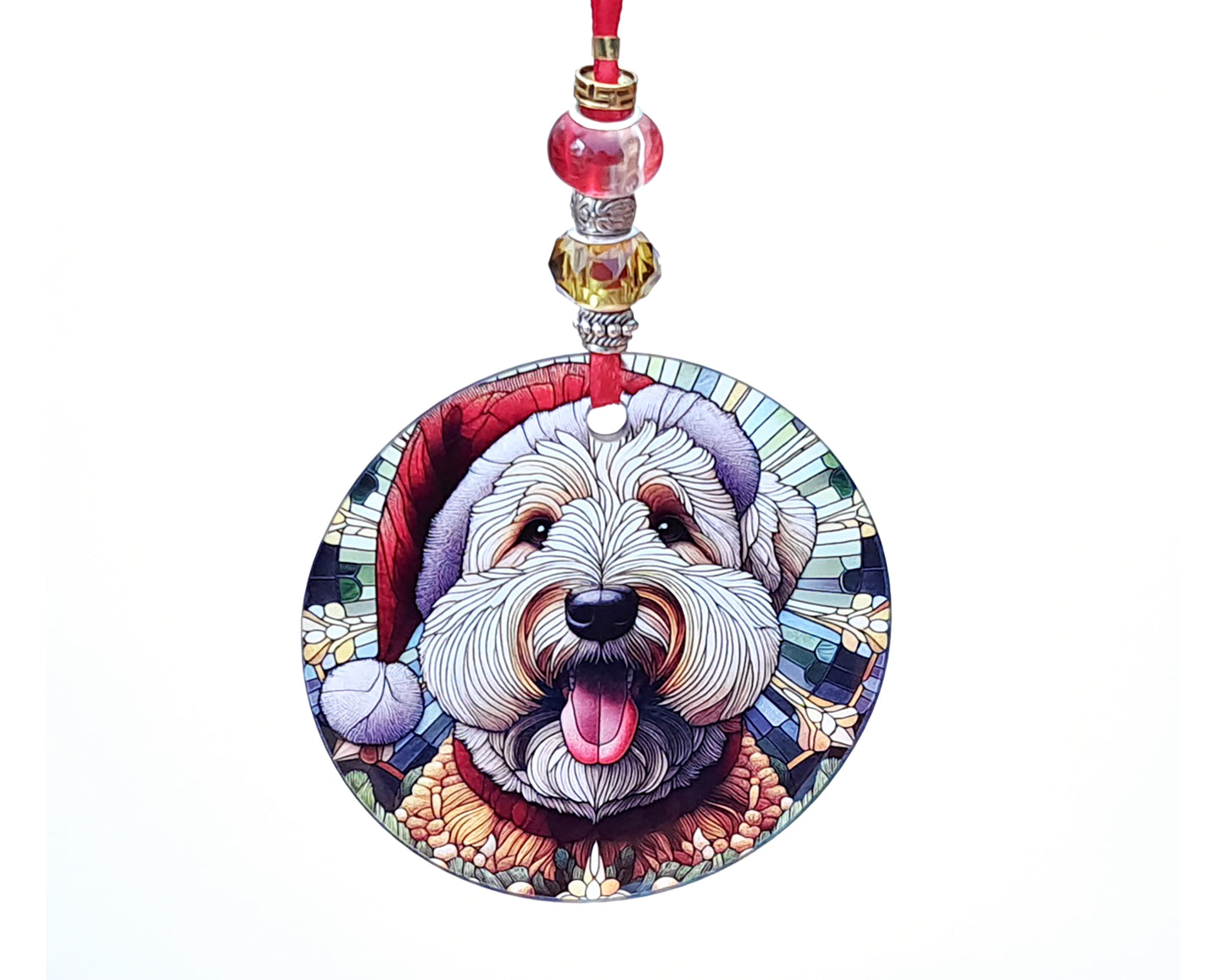 Stained Glass Wheaten Tree Light Catcher Decoration