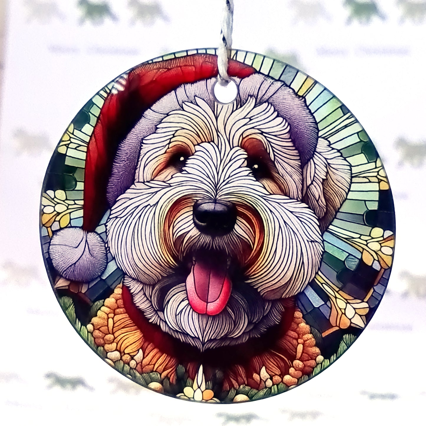 Stained Glass Wheaten Tree Light Catcher Decoration