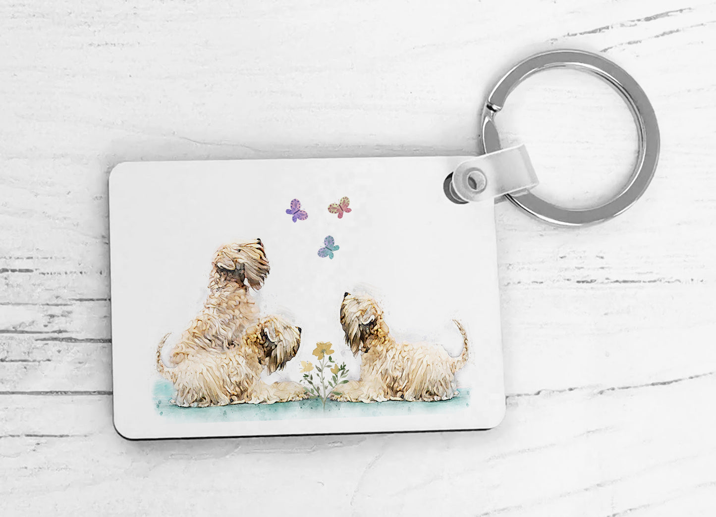 Wheatens & Butterflies Keyring