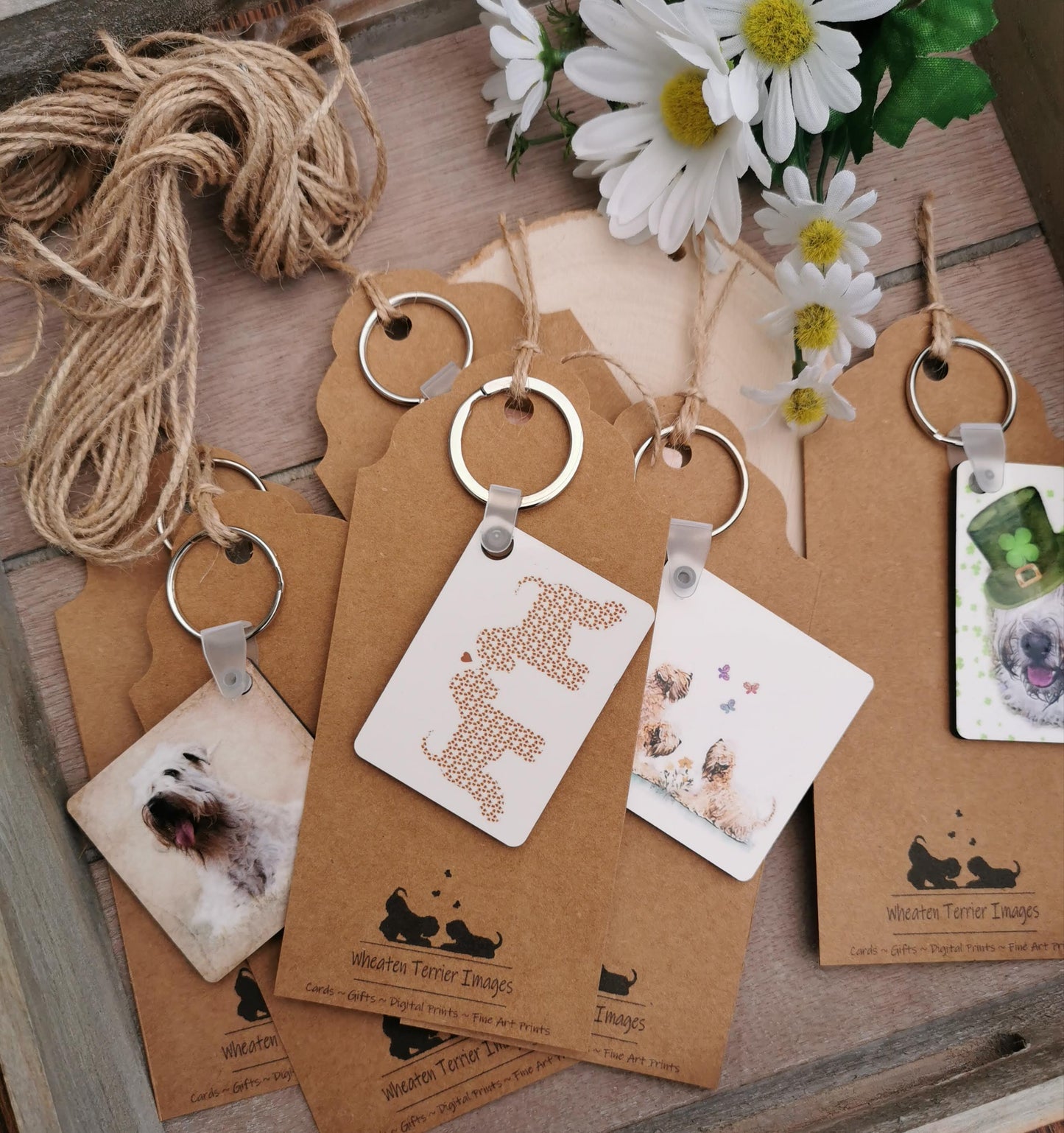 Wheatens & Butterflies Keyring