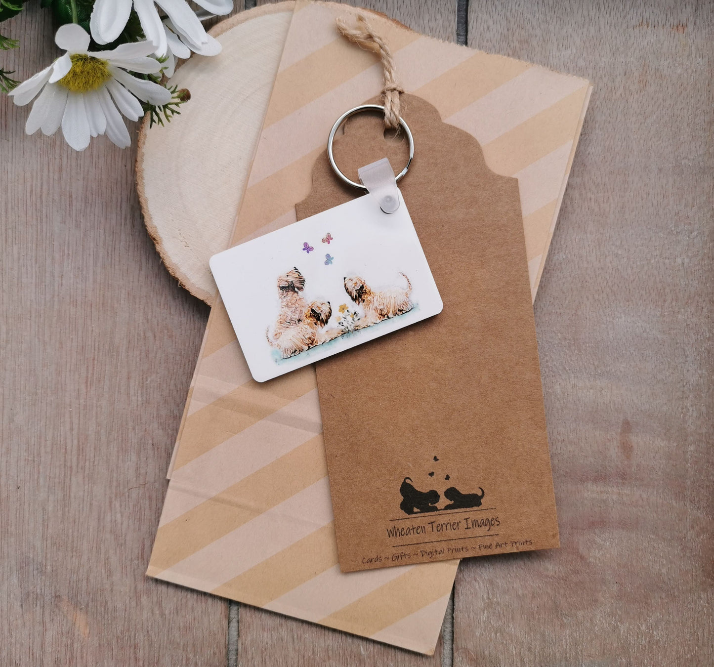 Wheatens & Butterflies Keyring