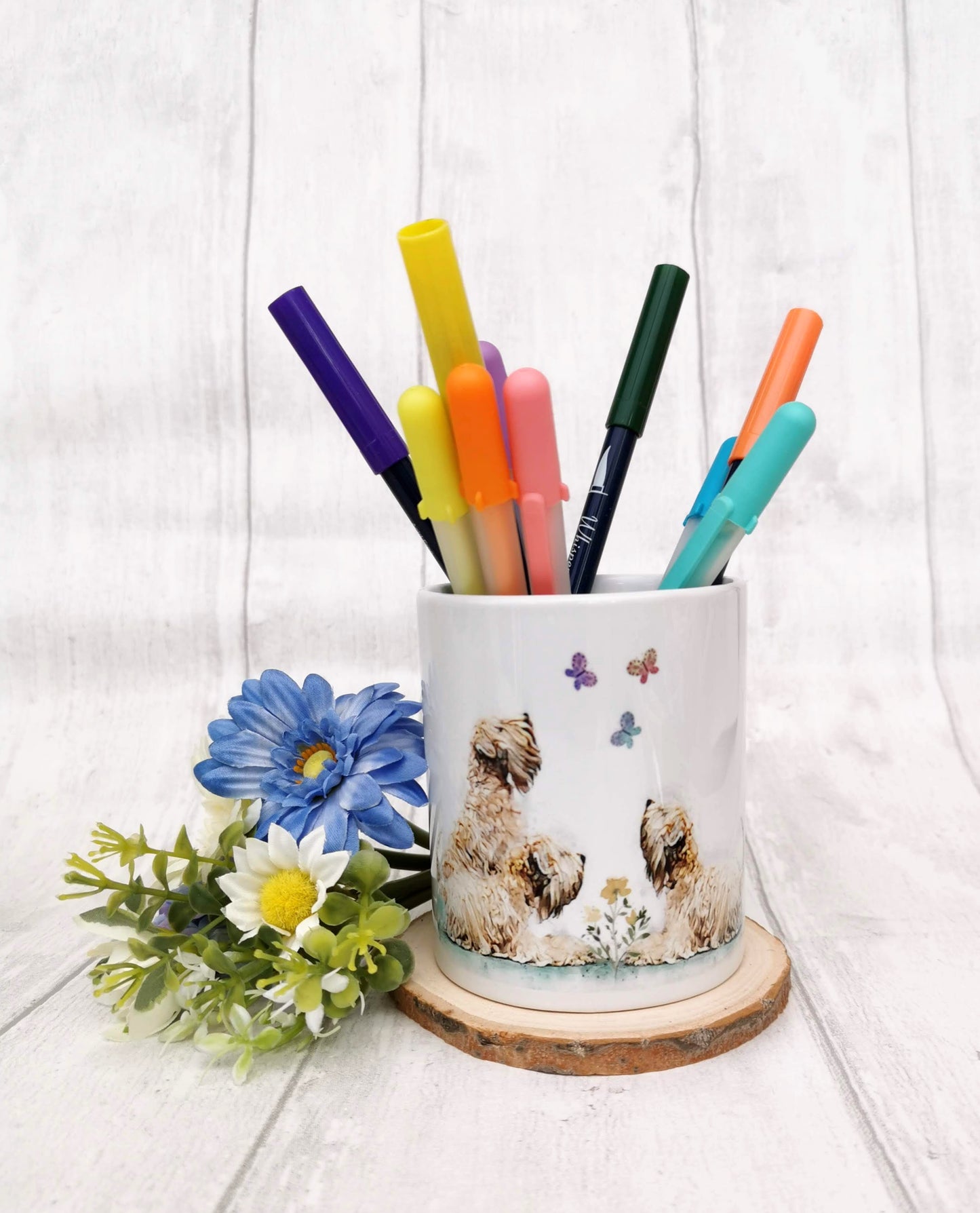 Wheatens & Butterflies Pencil Pot