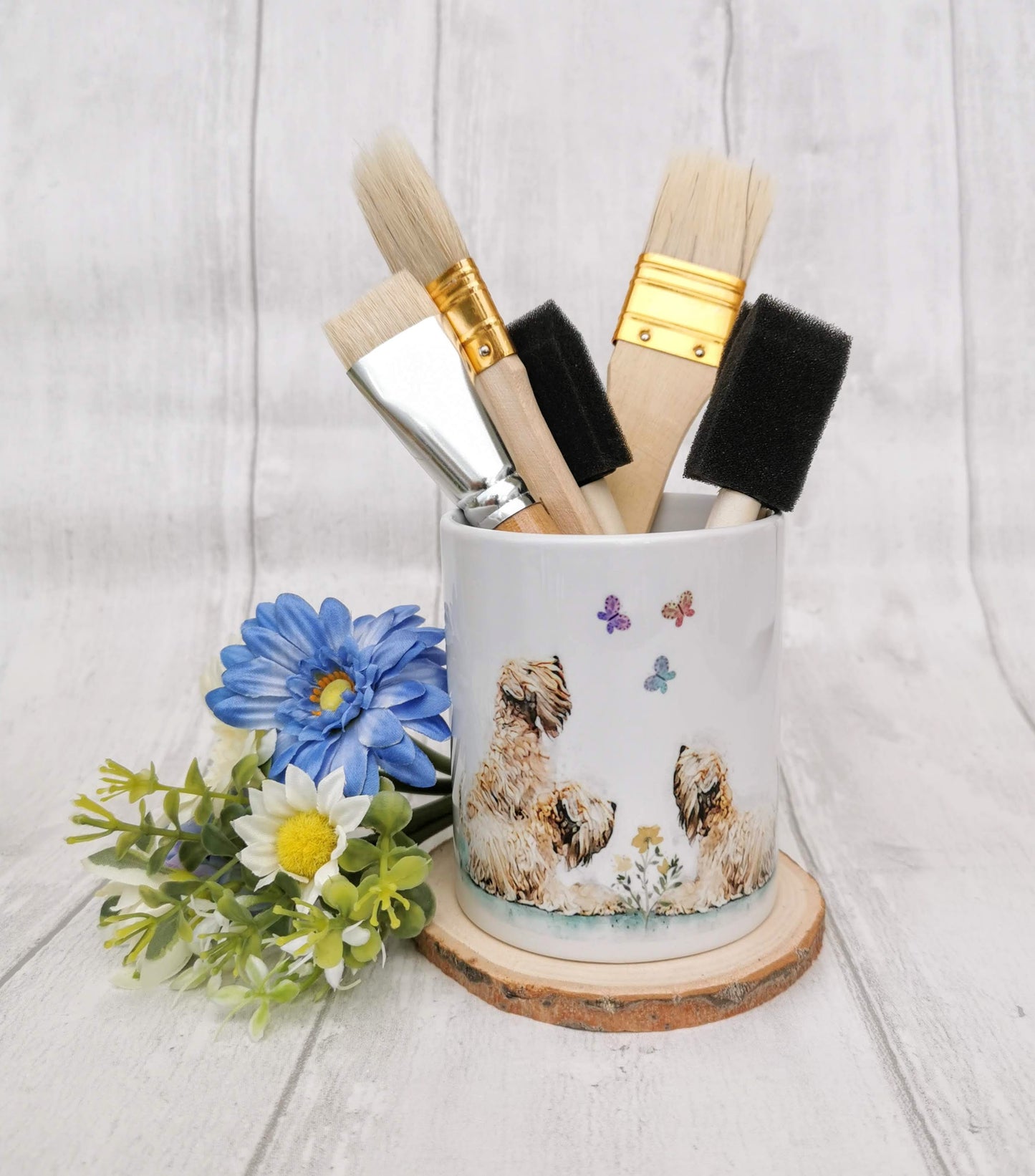 Wheatens & Butterflies Pencil Pot