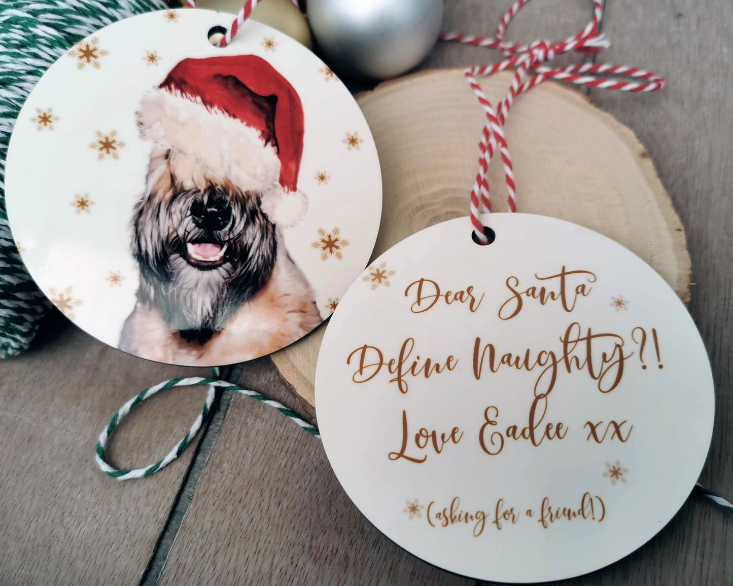 Personalised Define Naughty Tree Decoration