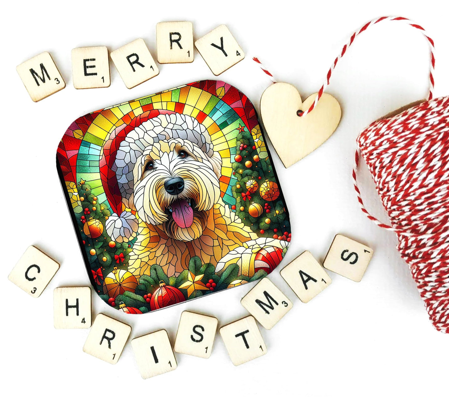 Stained Glass Santa Coaster