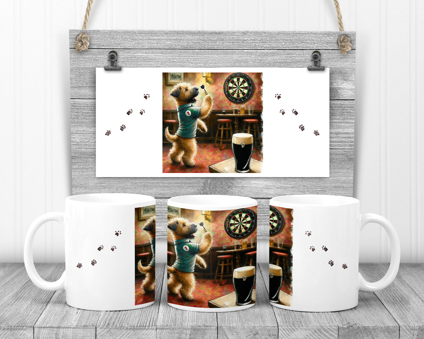 wheaten terrier darts mug
