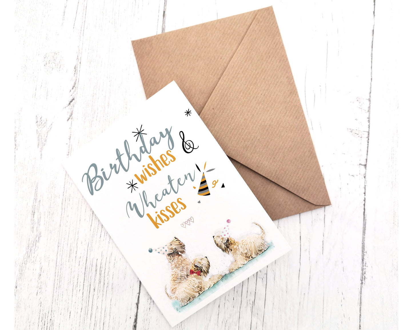 Birthday Wishes & Wheaten Kisses Card