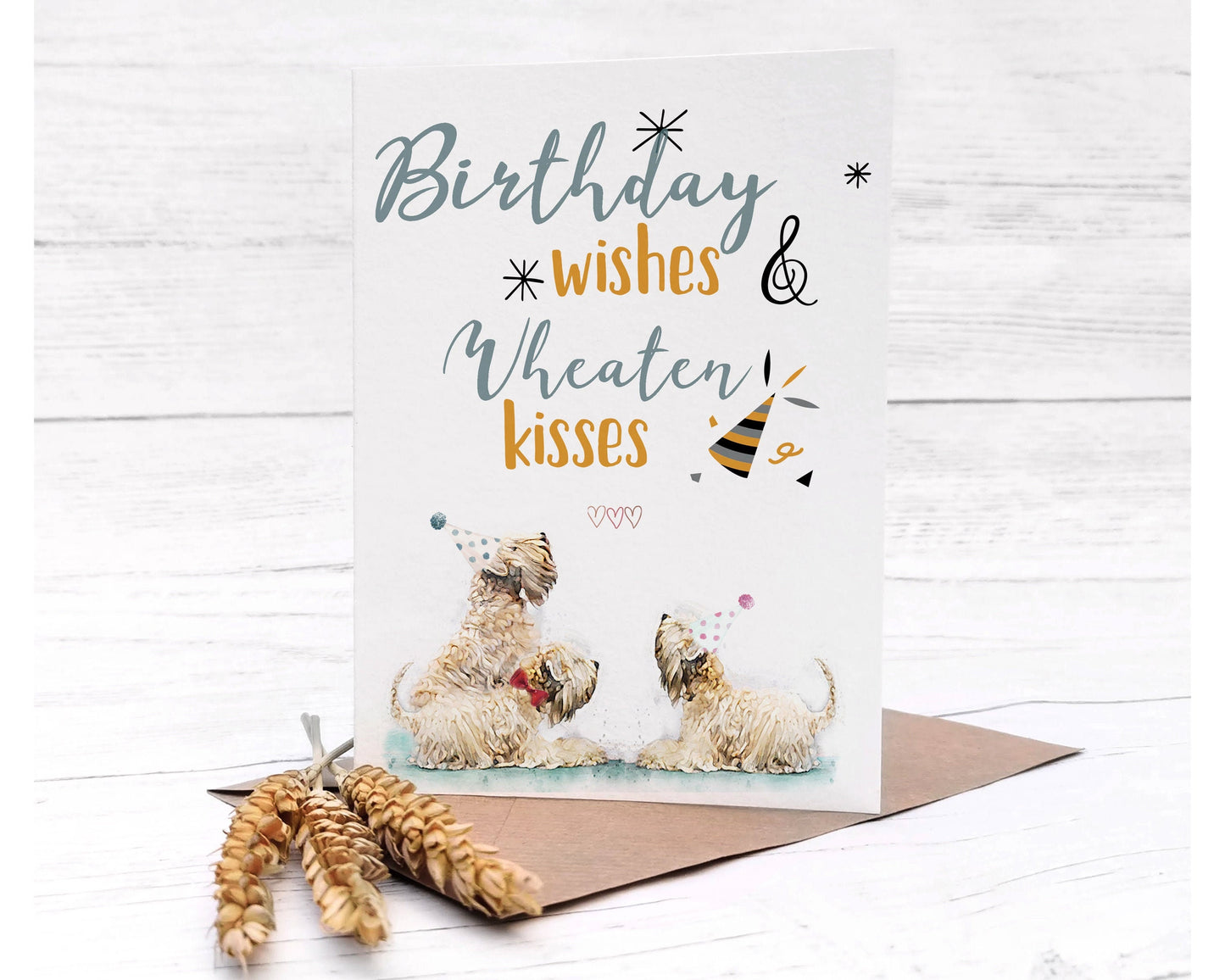 Birthday Wishes & Wheaten Kisses Card