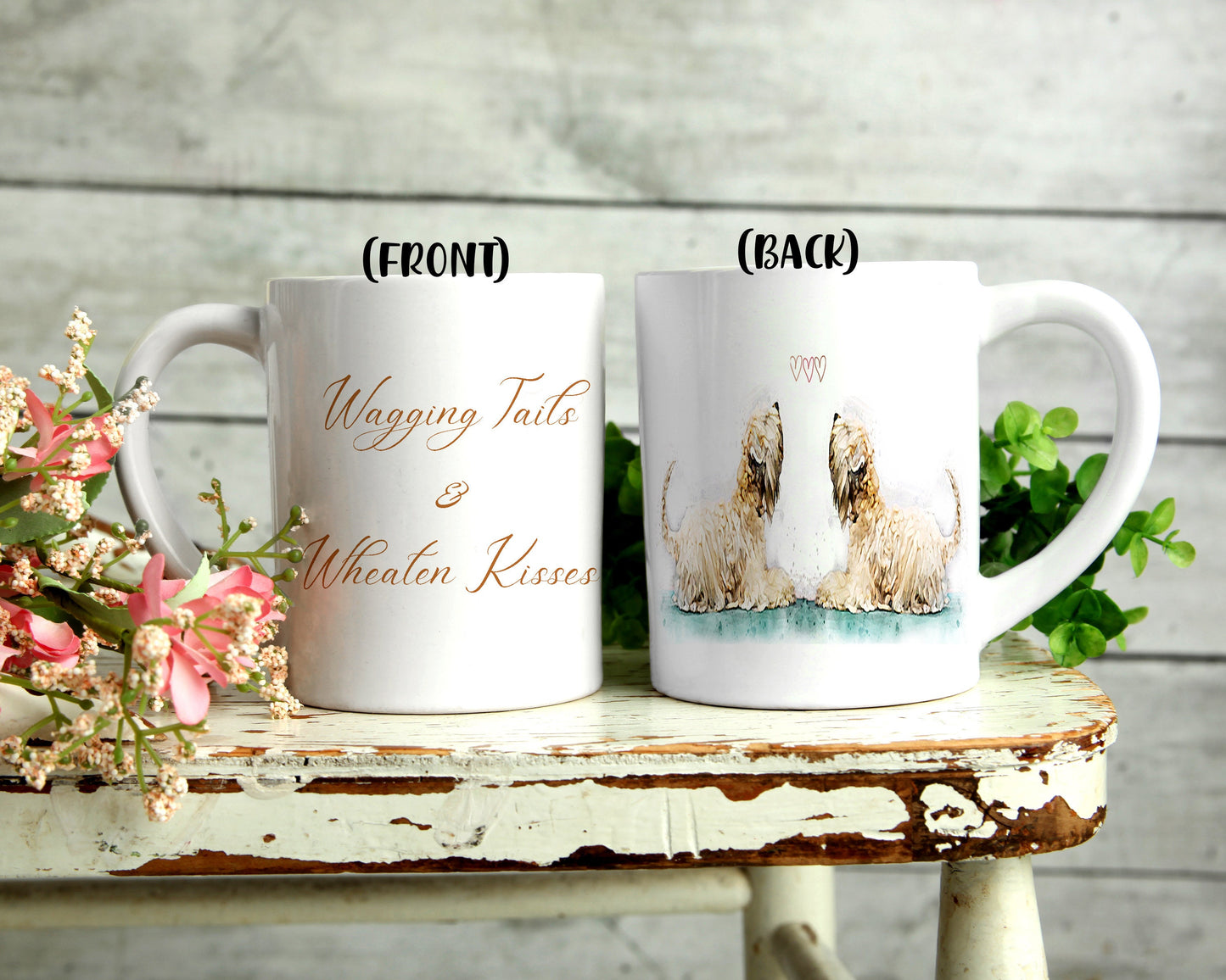 wheaten terrier wagging tails & wheaten kisses mug
