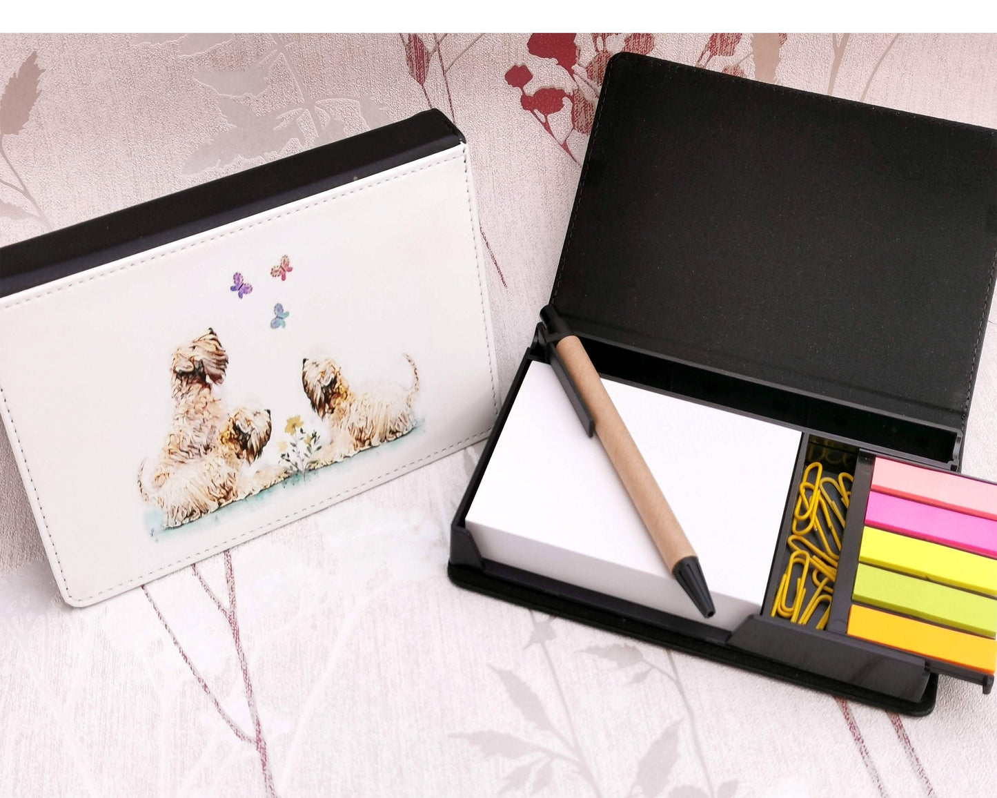 Soft Coated Wheaten Terrier Desk Notepad Holder