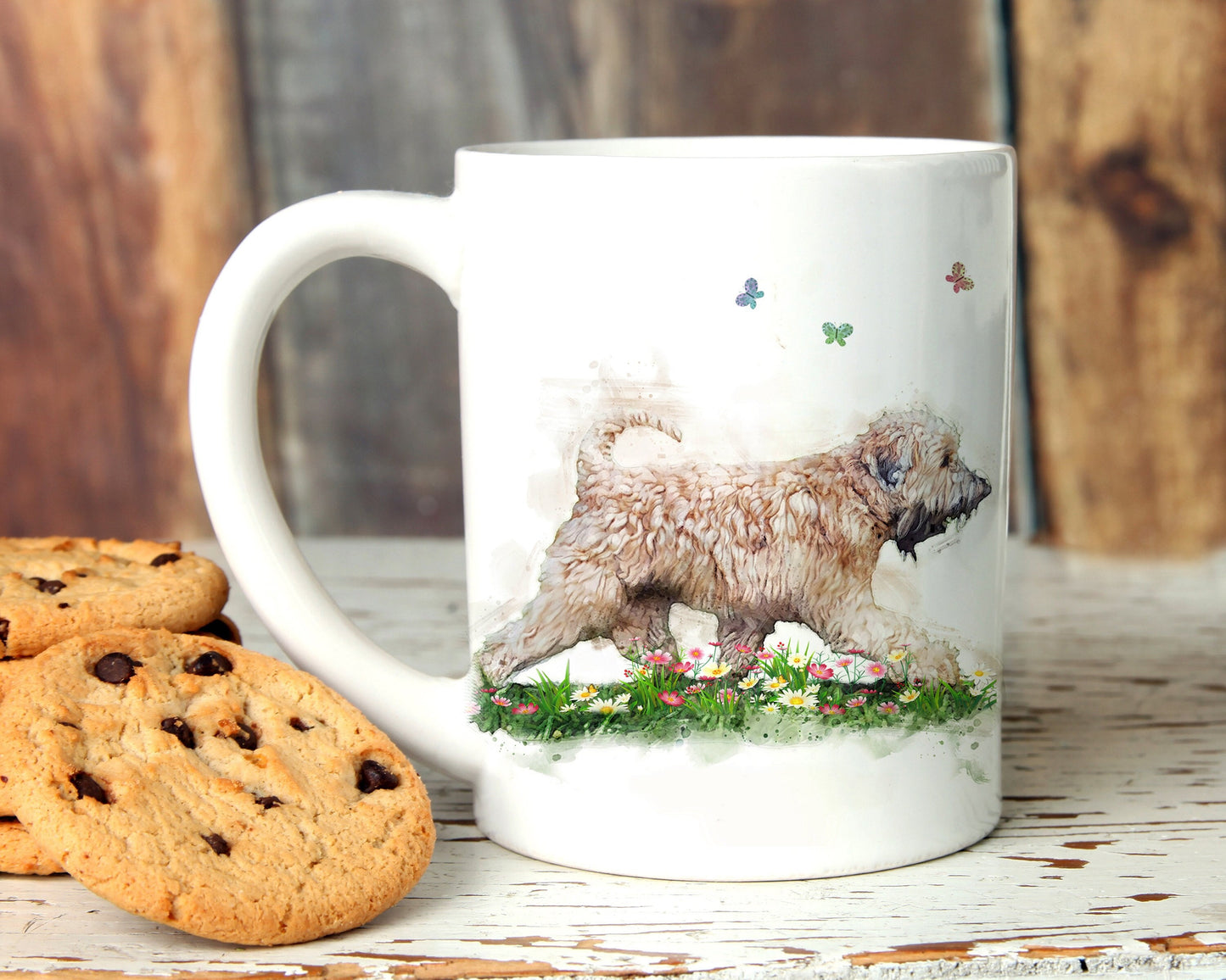 wheaten terrier running free mug