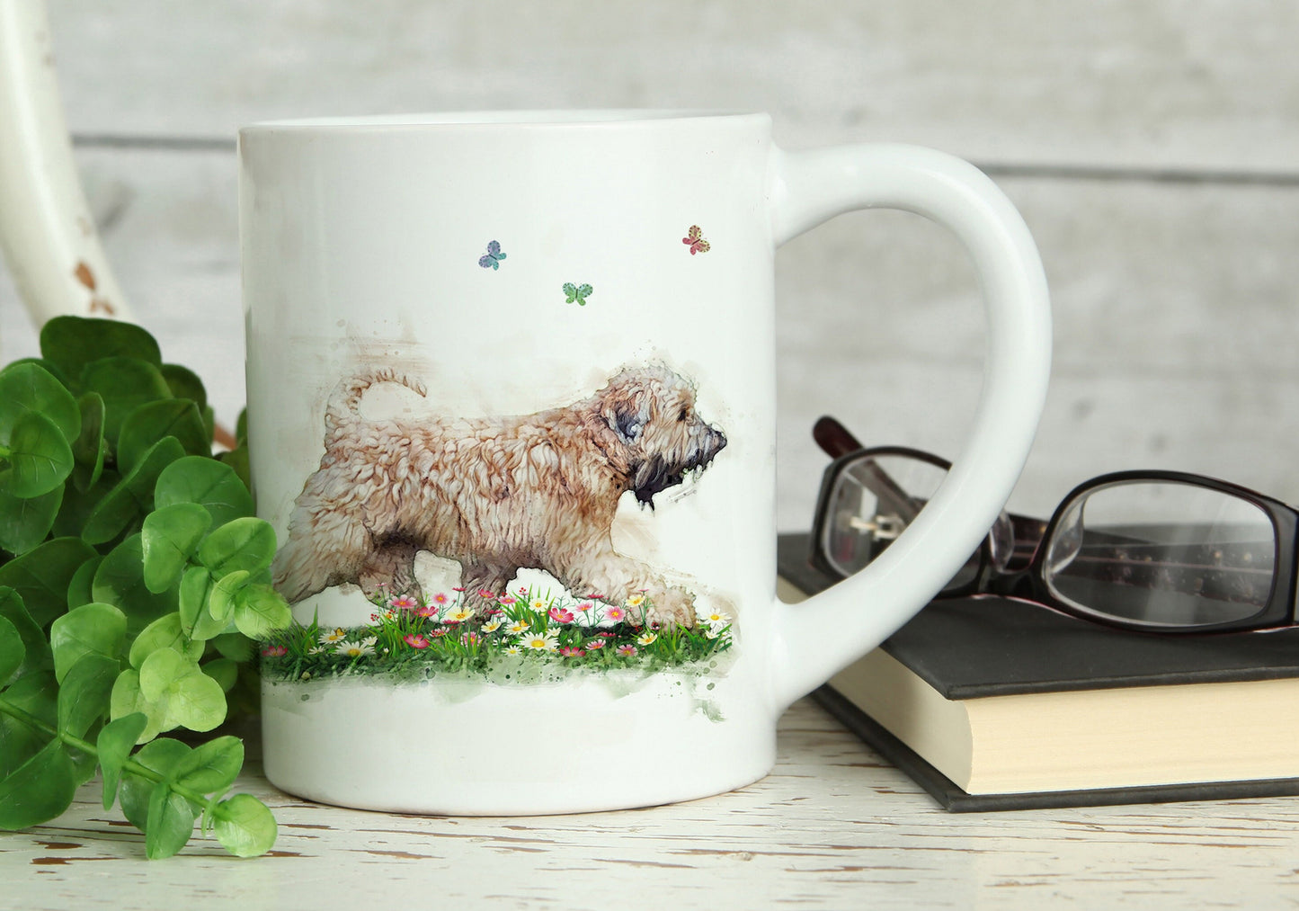 wheaten terrier running free mug