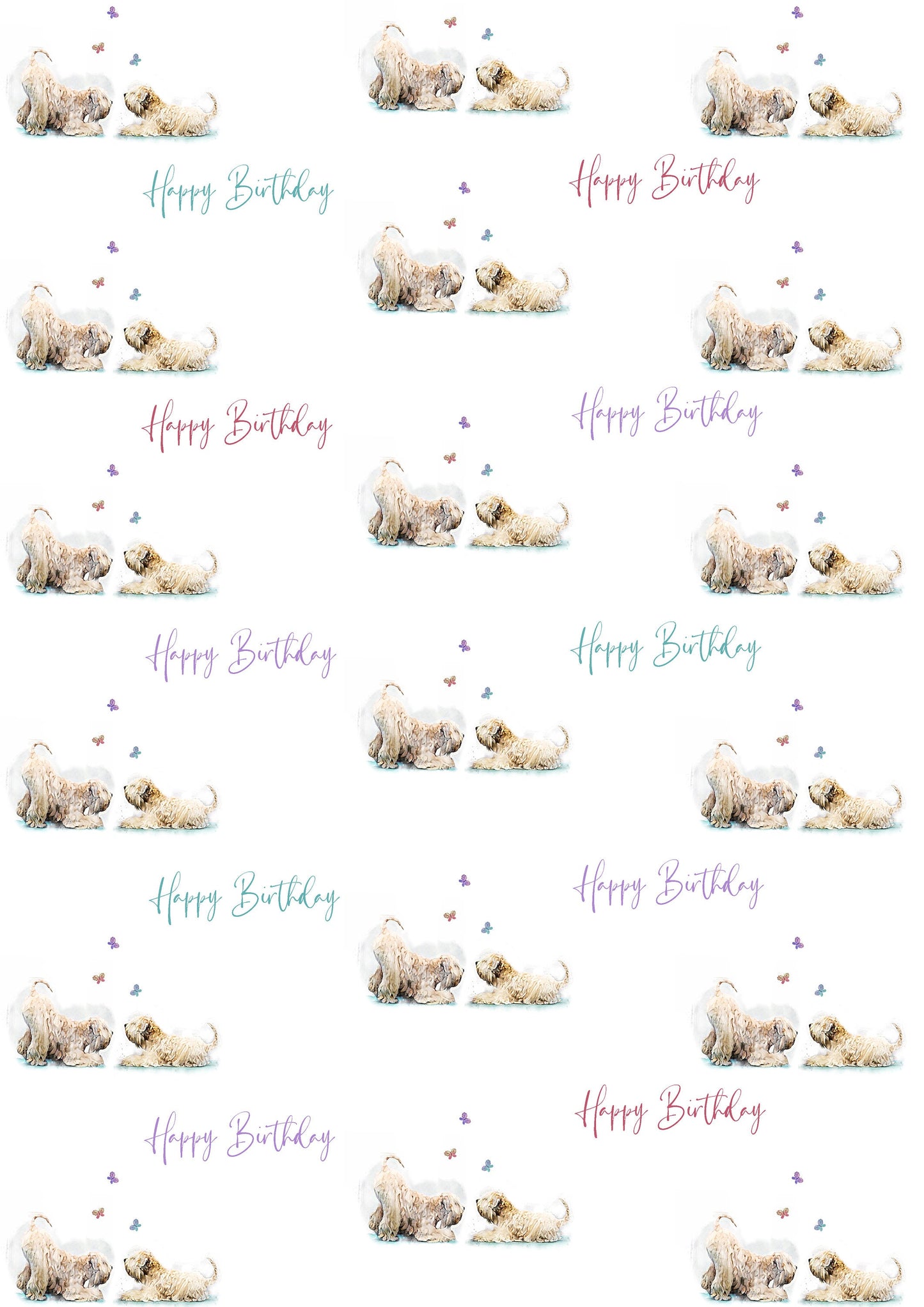 Soft Coated Wheaten Terrier Happy Birthday Gift Paper