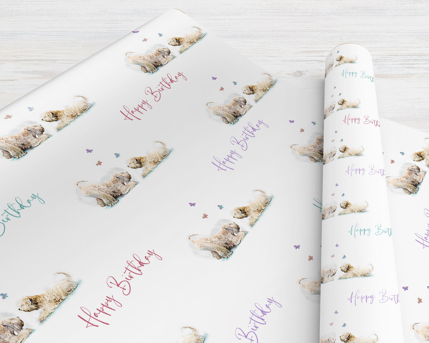 Soft Coated Wheaten Terrier Happy Birthday Gift Paper