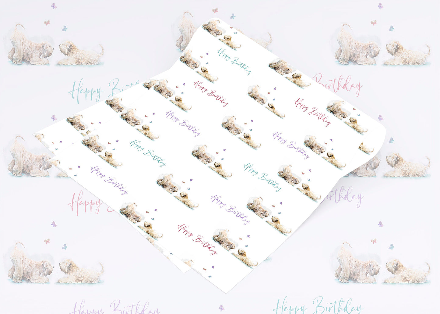 Soft Coated Wheaten Terrier Happy Birthday Gift Paper