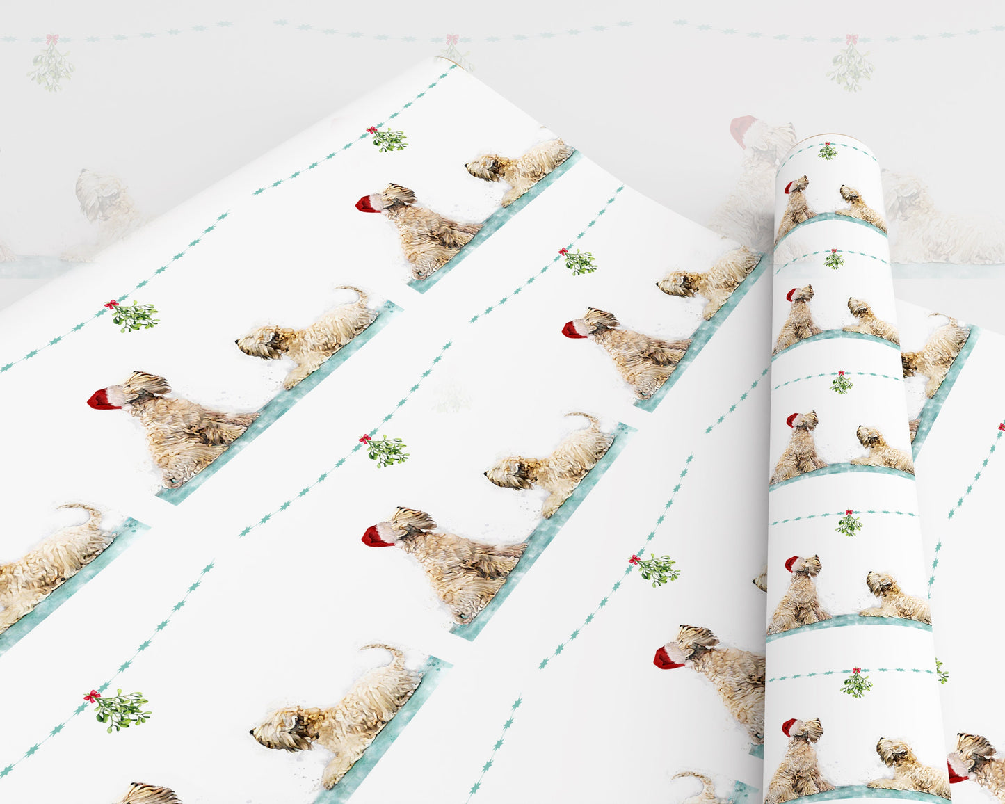 soft coated wheaten terrier mistletoe wheaten christmas paper