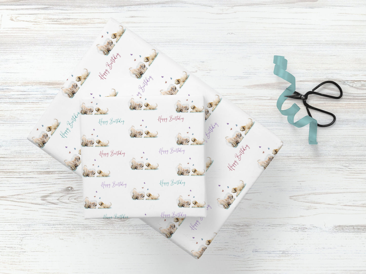 Soft Coated Wheaten Terrier Happy Birthday Gift Paper
