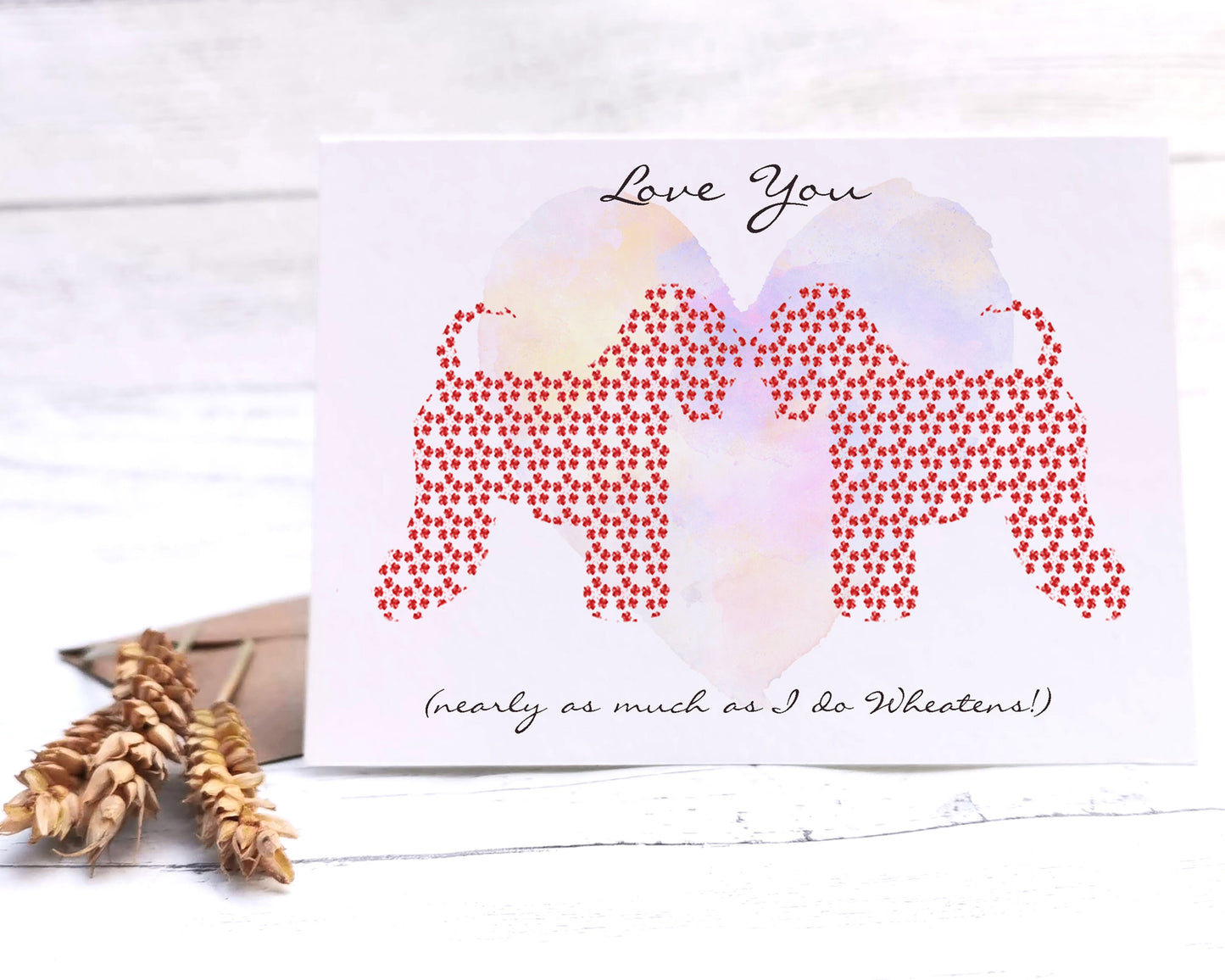 Soft Coated Wheaten Terrier Love You Valentine Card