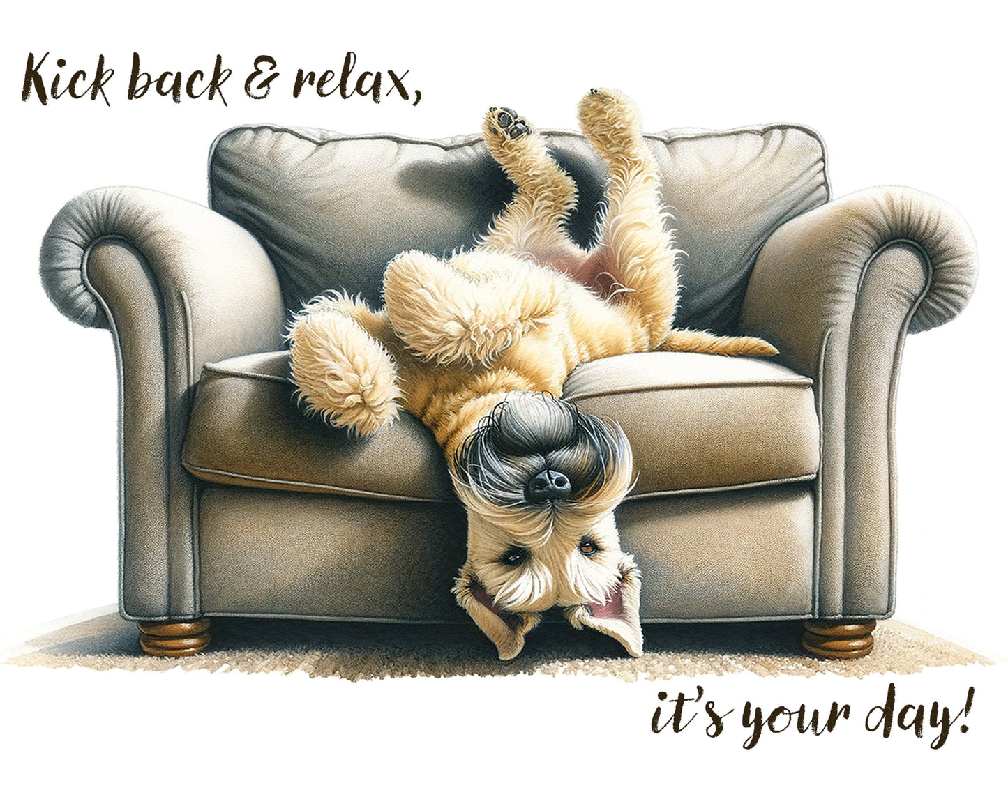 wheaten terrier kick back & relax card