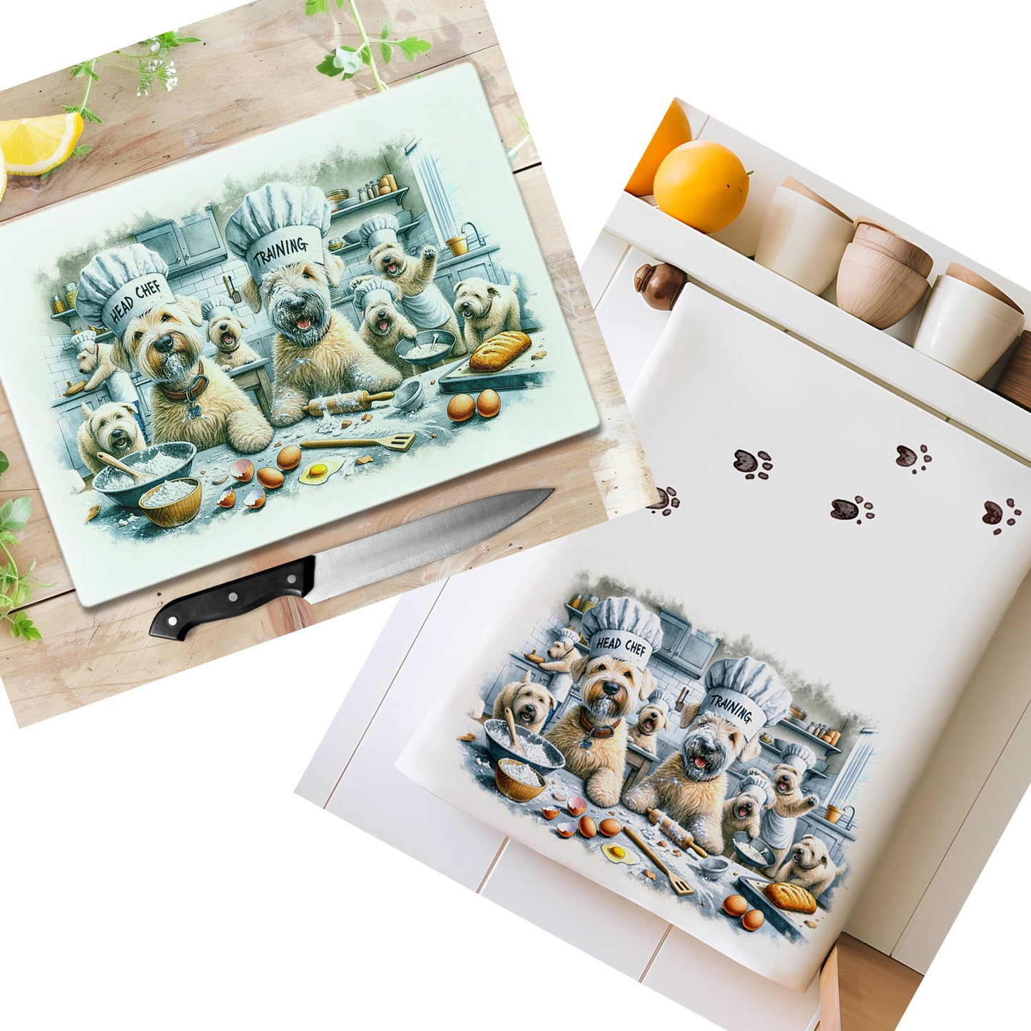 Kitchen Chaos Textured Chopping Board & Tea Towel Bundle