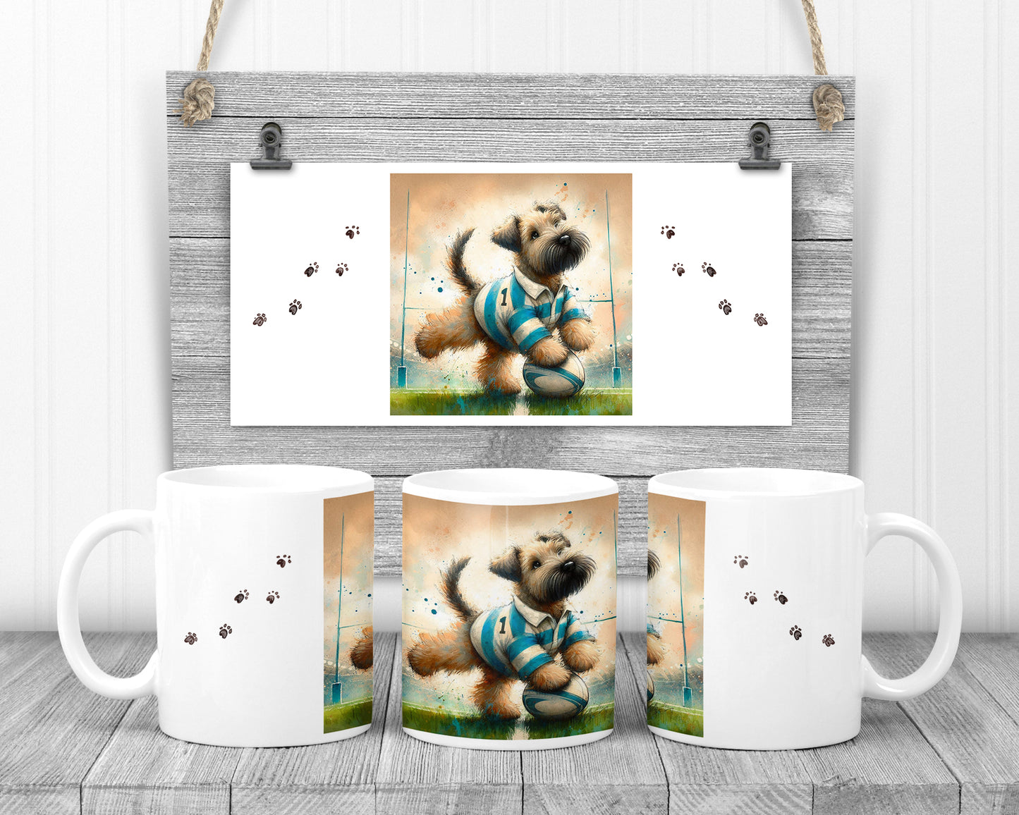 wheaten terrier rugby mug