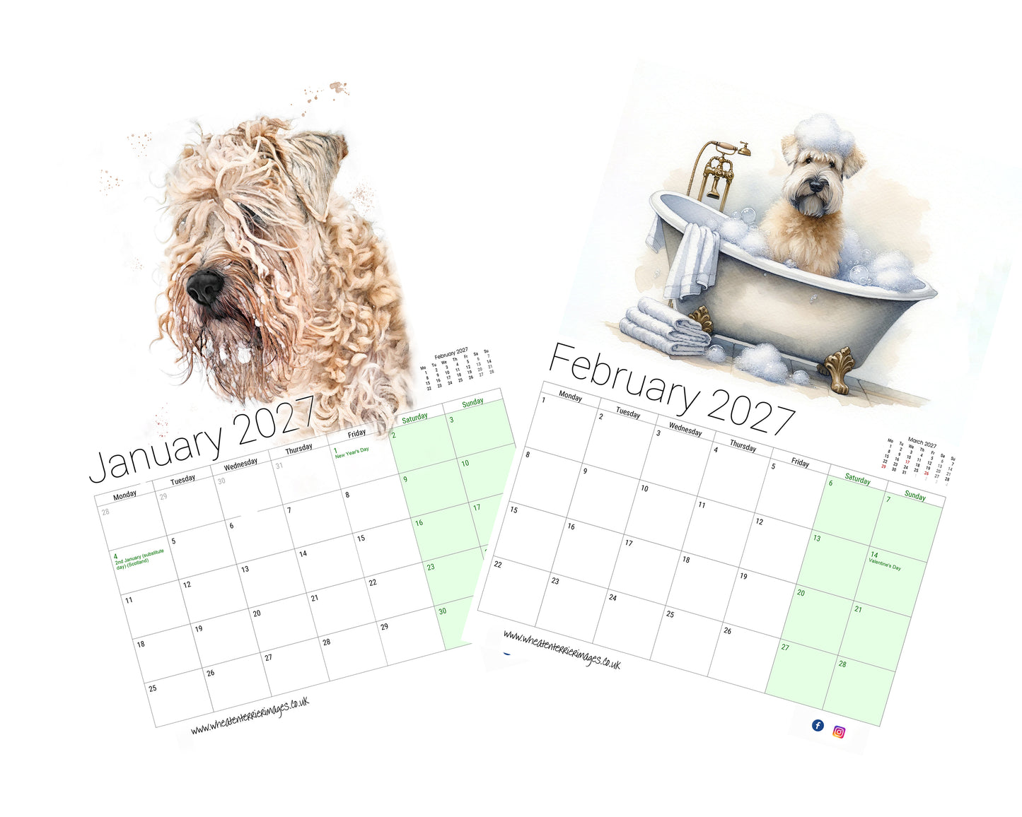 Soft Coated Wheaten Terrier Calendar 2027