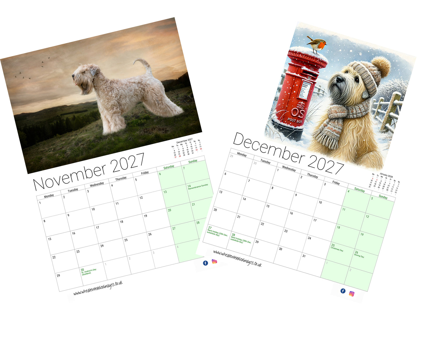 Soft Coated Wheaten Terrier Calendar 2027